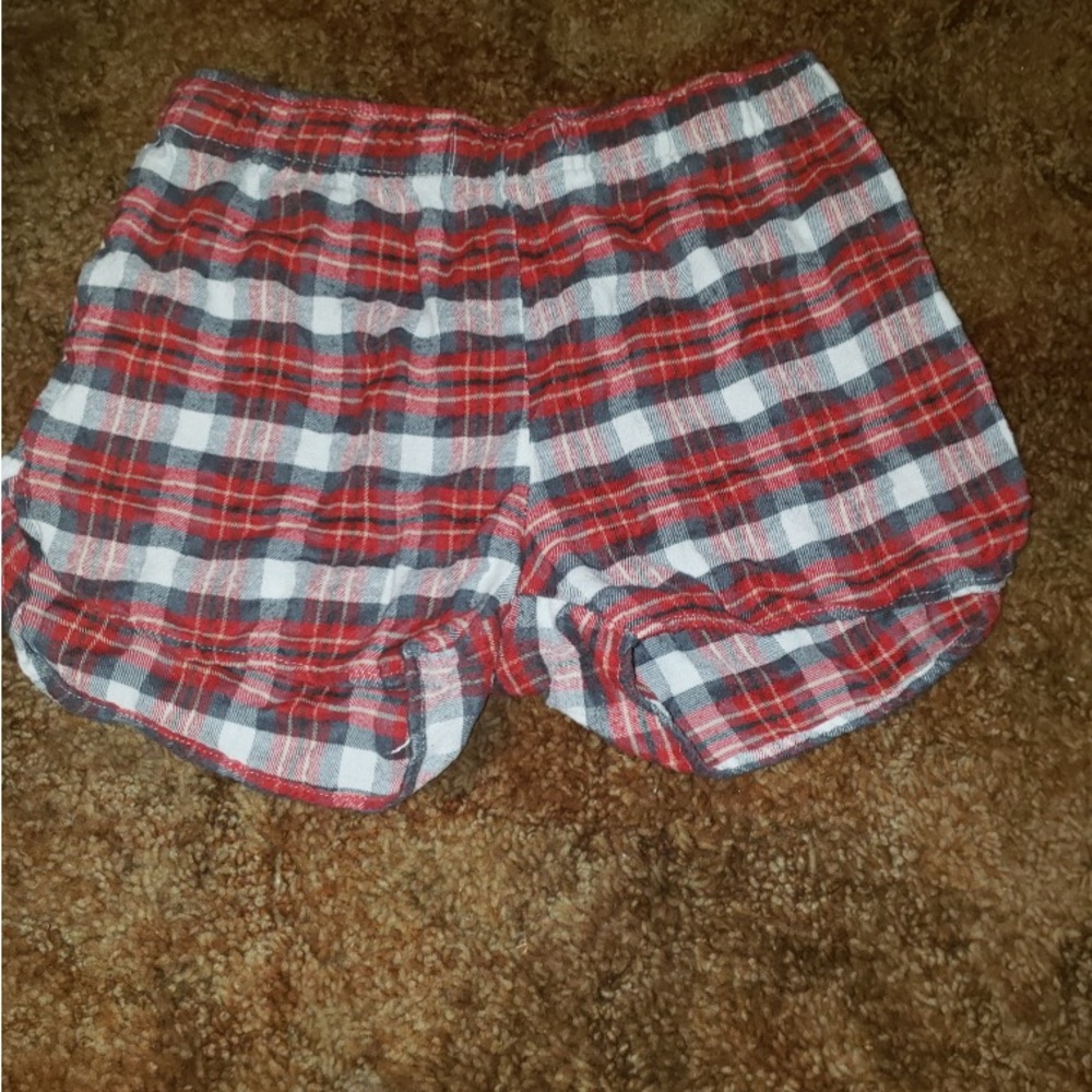 plaid pajama shorts size medium